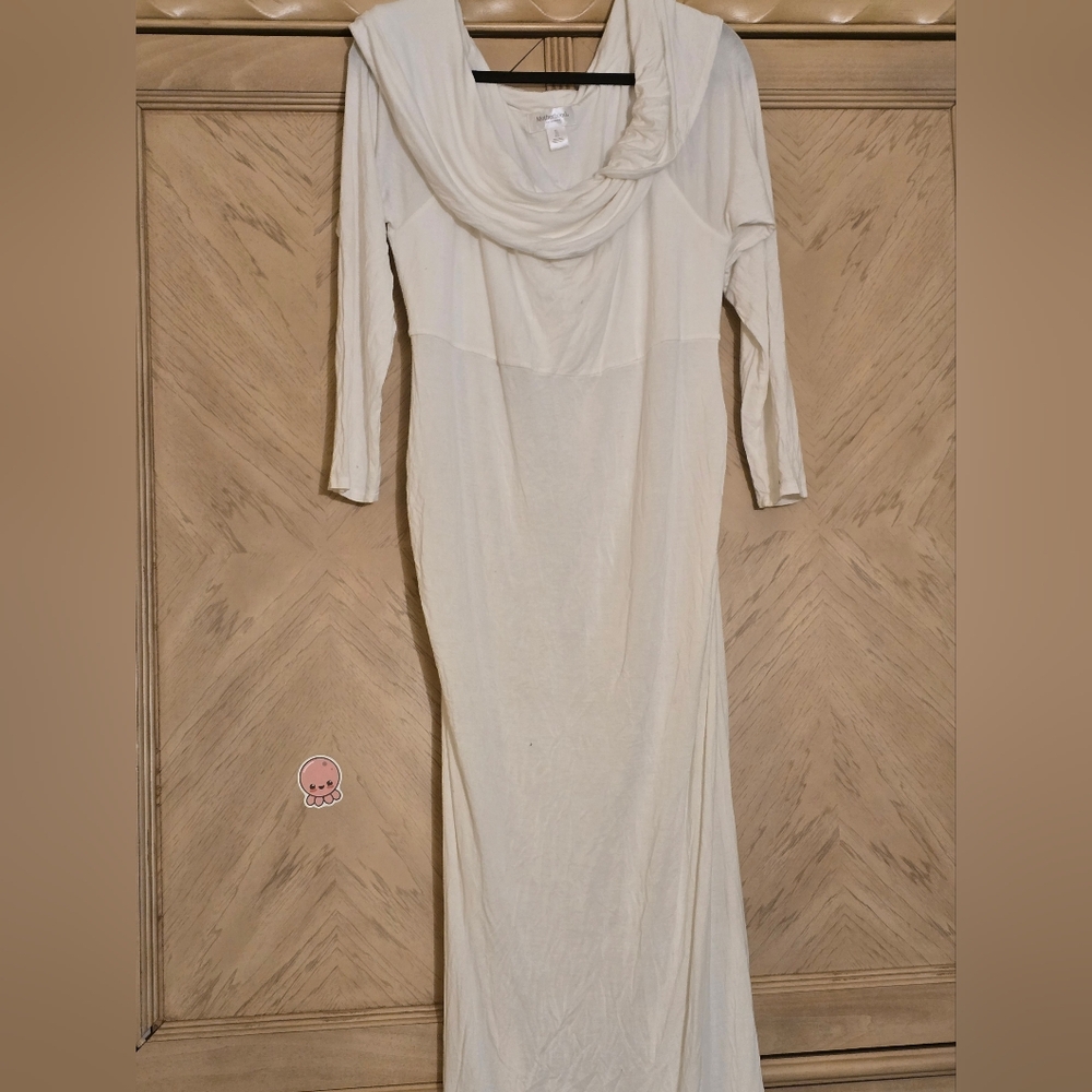Motherhood Maternity Off the Shoulder Long Sleeve Maternity Maxi Gown. WHITE. XL - Picture 12 of 14